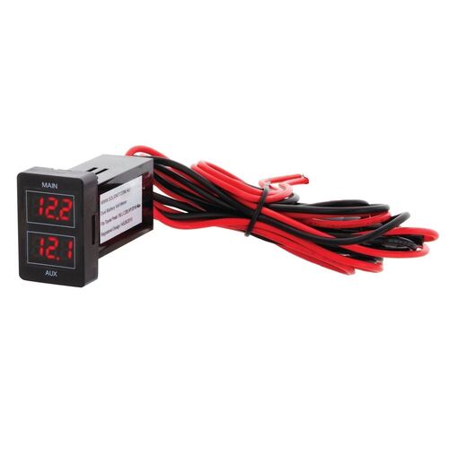 Hulk 4x4 Dual Battery Voltmeter Late To Suit Toyota Red Led