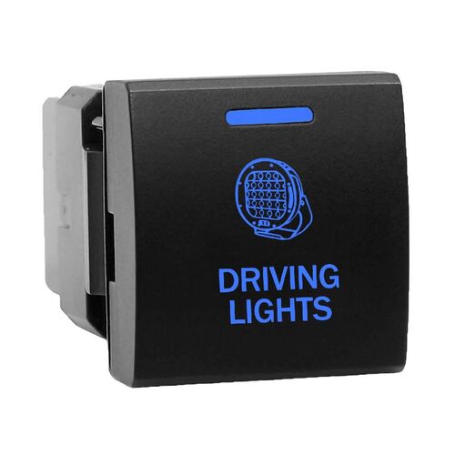 Hulk 4x4 Switch Push Button On/Off 12V Drvng Light to suit Prado 150 Series 2017 On Blue Illum
