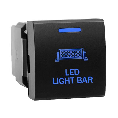 Hulk 4x4 Switch Push Button On/Off 12V Light Bar to suit Prado 150 Series 2017 On Blue Illum