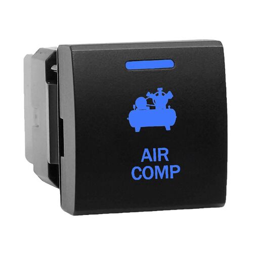 Hulk 4x4 Switch Push Button On/Off 12V Air Comprssr to suit Prado 150 Series 2017 On Blue Illum