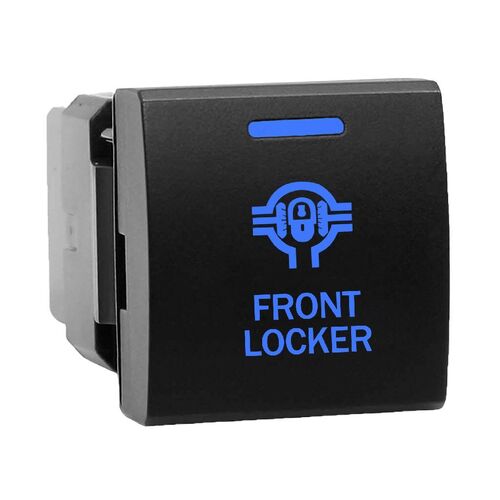 Hulk 4x4 Switch Push Button On/Off 12V Front Locker to suit Prado 150 Series 2017 On Blue Illum