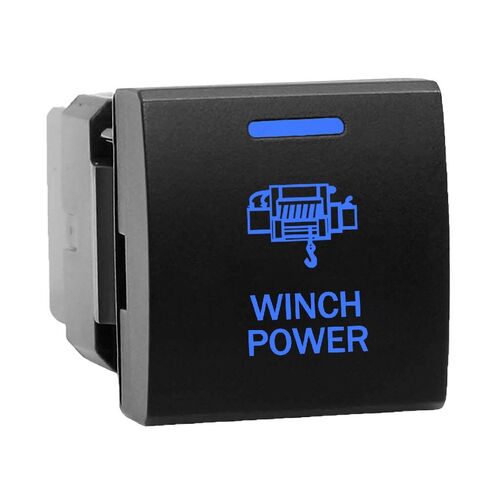 Hulk 4x4 Switch Push Button On/Off 12V Winch Power to suit Prado 150 Series 2017 On Blue Illum