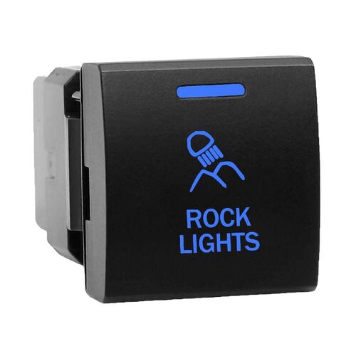 Hulk 4x4 Switch Push Button On/Off 12V Rock Lights to suit Prado 150 Series 2017 On Blue Illum