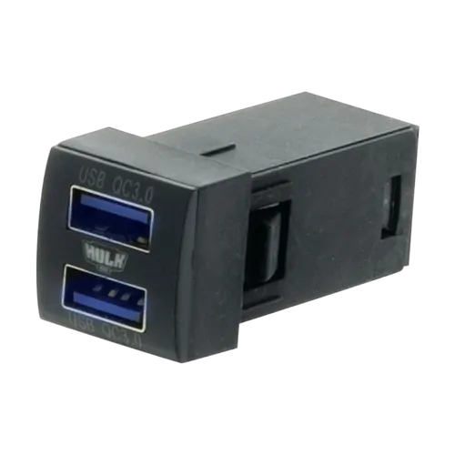 Hulk 4x4 Dual Usb Socket Qc3 Oe Rpl To Suit New Toyota Square Blue Led
