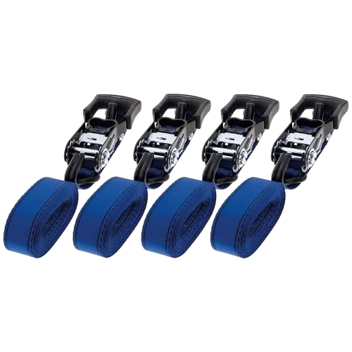 Hulk 4x4 Pkt 4 Hd Ratchet Tie Down Straps 4.65M X 38Mm Blue