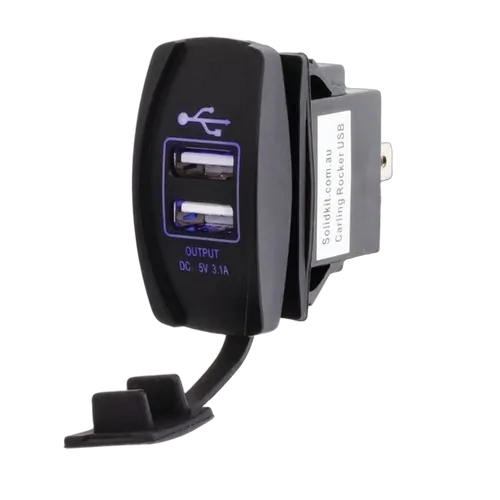 Hulk 4x4 Carling Rocker Dual Usb Blue Led 3.1A In Total