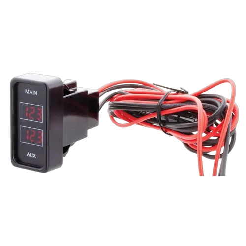 Hulk 4x4 Rectangle Rocker Dual Voltmeter Red Led