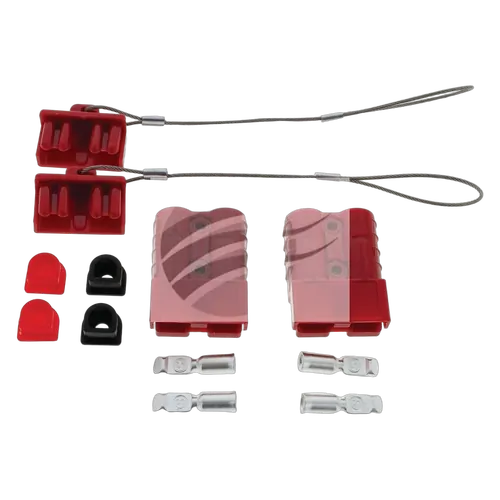 Hulk 4x4 Pkt 2 Red 50Amp Connector Kit W/2X Plastic Covers, 4X Cable