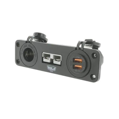 Triple Flush Mount Housing With 50A Plug, Accessory Power Socket & Dual Usb Ports