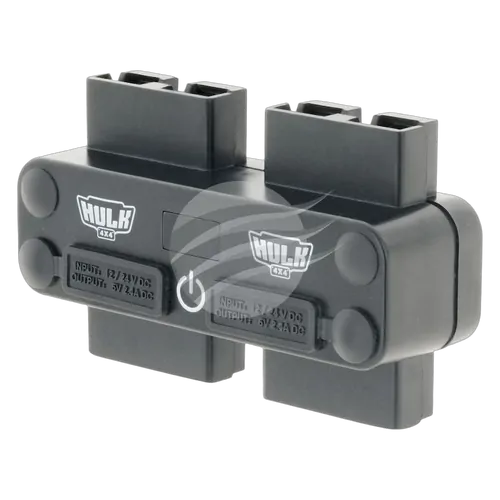 Hulk 4x4 4 Way 12/24V Dc Power Adaptor 4X 50A Plugs Usb'S & Voltmeter