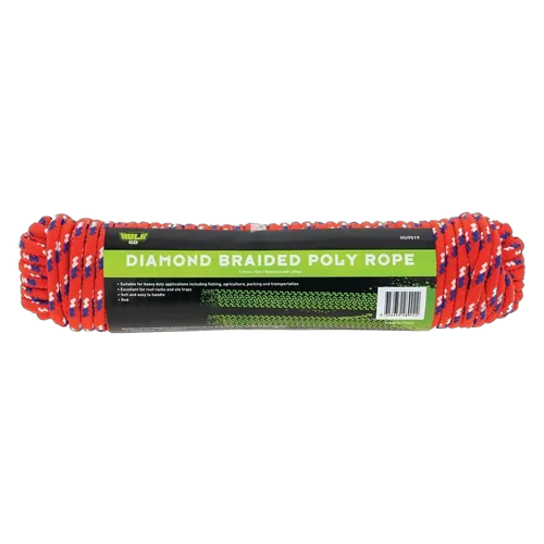 Hulk 4x4 Hulk 30M Poly Rope Red Diamond Braided 66Kgs Working