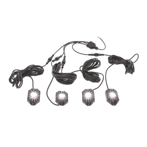 Hulk 4x4 Pkt 4 Wht Led Rock Lghts 9-32V 18 Watt 120Deg Flood Beam Ip68