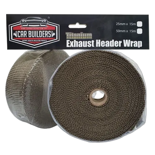 Car Builders Titanium Header Wrap 25mm x 15m