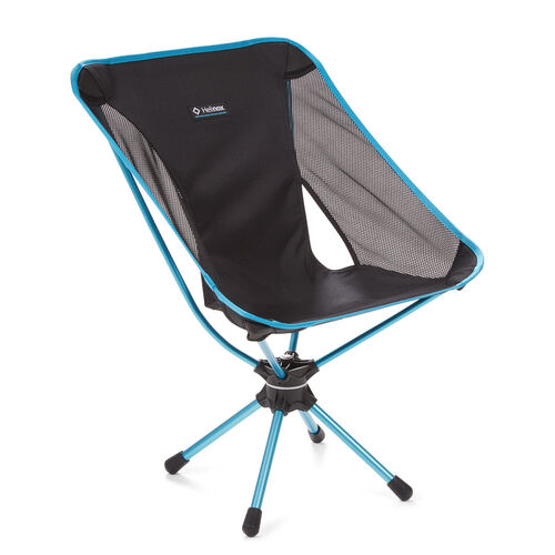 HELINOX Swivel Chair Black with Blue Frame