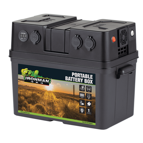 Ironman 4X4 Portable Battery Box with DC Outlets Outback Equipment