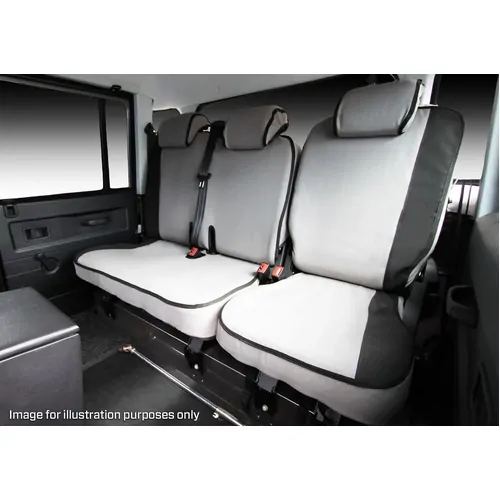 Msa Rear 60/40 Split Bench With 3 Headrests Armrest With Cup Holders - Msa Premium Canvas Seat Covers To Suit Isuzu Mu-X - 04/17 To Current