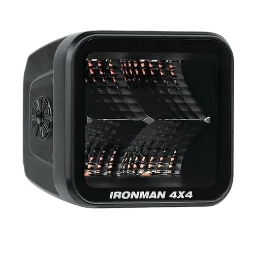 Ironman 4X4 20W Bright Cube Flood Beam LED Cube Light - 70 x 64mm (each) - Red