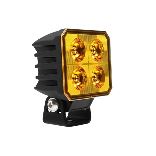 Ignite Led Square Flood Beam Amber Work lamp 60 Deg 4 Leds 2,660 Lumens