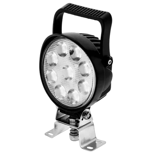 Ignite 5.2" Round Led Work lamp With Handle & Switch, 9-36V, 27W, 9 X Leds, 2,250 Lumens Spot Beam