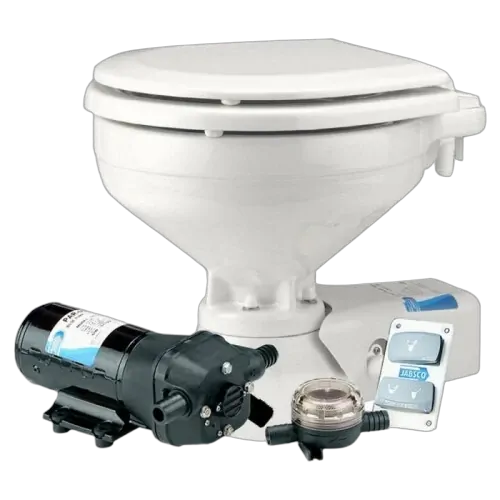 Jabsco Quiet-Flush Toilet Salt Water Flush - Large Bowl 12v