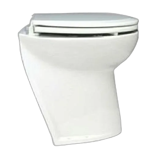 Jabsco Deluxe Silent Flush Electric Toilet - Slanted Back Fresh Water Flush 12V