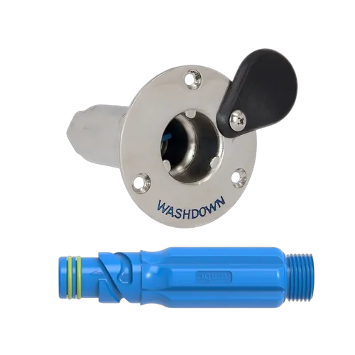 Deckwash Connector S/S With Straight Hose Adaptor