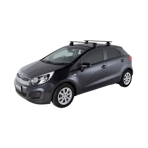 Rhino Rack Euro 2500 Black 2 Bar Roof Rack For Kia Rio 5Dr Hatch 09/11 To 12/16
