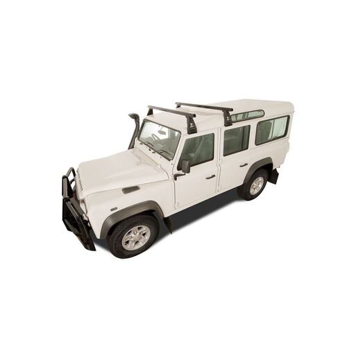 Rhino Rack Heavy Duty Rl210 Black 2 Bar Roof Rack For Land Rover Defender 110 4Dr 4Wd (Incl. Hard Top) 03/93 To 20