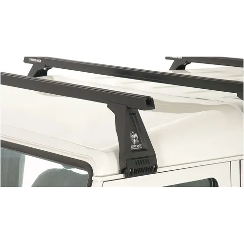 Rhino Rack Heavy Duty Rl210 Black 3 Bar Roof Rack For Land Rover Defender 110 / 130 (Incl. Hcpu) 4Dr 4Wd Crew Cab 03/93 To 20