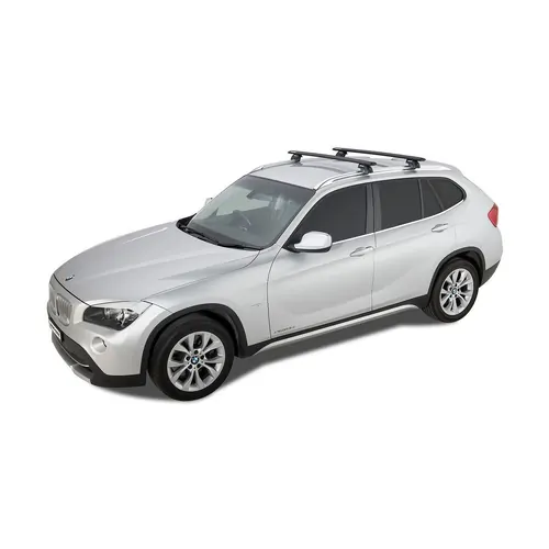 Rhino Rack Vortex Sx Black 2 Bar Roof Rack For BMW X1 E84 5Dr Suv With Roof Rails 04/10 To 09/15