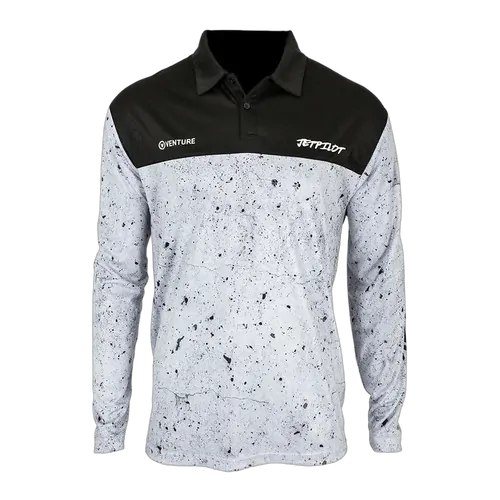 Jetpilot Mens Venture LS Fishing Polo Grey - Small