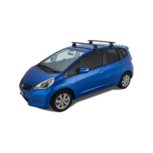 Rhino Rack Vortex 2500 Black 2 Bar Roof Rack For Honda Jazz 2Nd Gen 5Dr Hatch 08/08 To 06/14