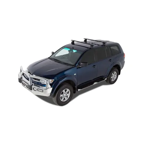 Rhino Rack Vortex 2500 Black 2 Bar Roof Rack For Mitsubishi Challenger Pb 4Dr Suv 12/09 To 12/15