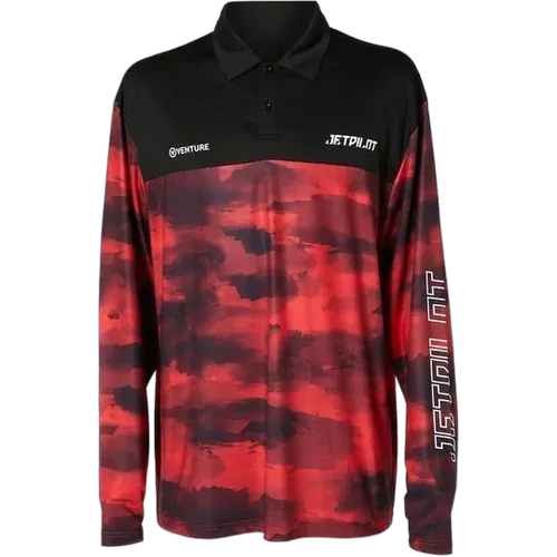Jetpilot 2023 Venture Long Sleeve Fishing Polo Red - Size Large