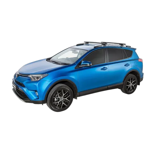 Rhino Rack Vortex Sx Black 2 Bar Roof Rack For Toyota Rav4 Gen 4, Xa40 5Dr Suv With Roof Rails 12/12 To 04/19