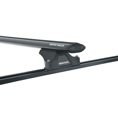 Rhino Rack Vortex Rltp Trackmount Black 2 Bar Roof Rack For Nissan Navara D40 (Rx) 4Dr Ute Dual Cab 11/05 To 06/15