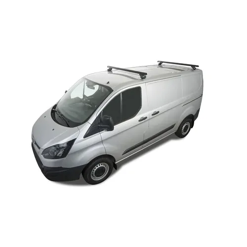 Rhino Rack Heavy Duty Rltp Black 2 Bar Roof Rack For Ford Transit Custom 2Dr Van Swb 02/14 On