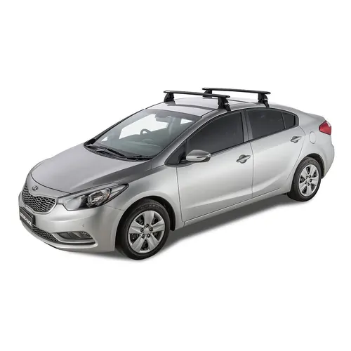 Rhino Rack Vortex 2500 Black 2 Bar Roof Rack For Kia Cerato 4Dr Sedan 08/13 To 05/18