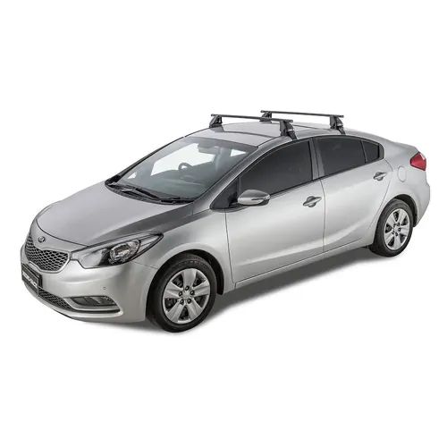 Rhino Rack Euro 2500 Black 2 Bar Roof Rack For Kia Cerato 4Dr Sedan 08/13 To 05/18