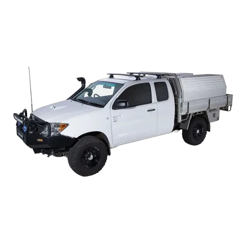 Rhino Rack Vortex Rlt600 Trackmount Black 2 Bar Roof Rack For Toyota Hilux Gen 7 2Dr Ute Extra Cab 04/05 To 09/15