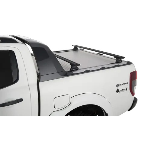 Rhino Rack Vortex Rlt600 Black 2 Bar Roof Rack For Ford Ranger Wildtrak Px/Px2/Px3 4Dr Ute (Roller Shutter Tracks) 06/12 On