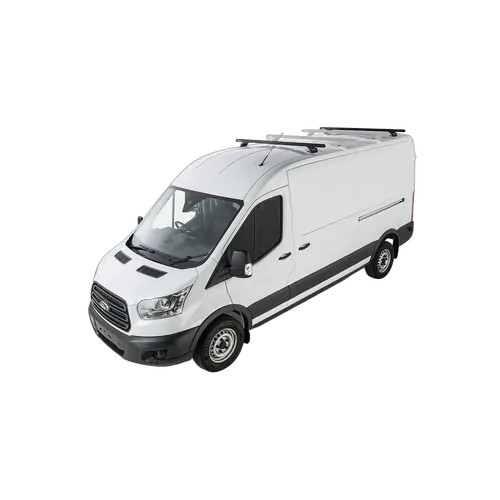 Rhino Rack Heavy Duty Rltp Black 2 Bar Roof Rack For Ford Transit 2Dr Van Lwb (Mid/High Roof) 01/14 On