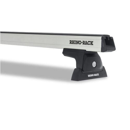 Rhino Rack Heavy Duty Rlt600 Ditch Mount Silver 2 Bar Roof Rack For Dodge Ram 1500 4Dr Ute Crew Cab 01/09 To 12/18