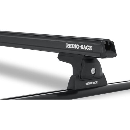 Rhino Rack Heavy Duty Rlt600 Trackmount Black 2 Bar Roof Rack For Toyota Tarago 4Dr Van (Excl. Sun Roof) 03/06 To 03/20