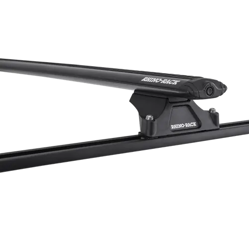 Rhino Rack Vortex RLTP Trackmount Black 2 Bar Roof Rack to suit NISSAN Navara 4dr Ute Dual Cab 86 to 97