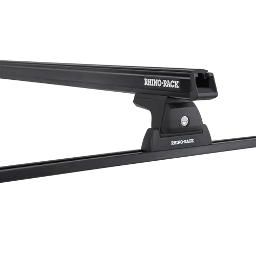 Rhino Rack Heavy Duty Rlt600 Trackmount Black 1 Bar Roof Rack For Ford F350 4Dr Ute Crew Cab 01/08 On