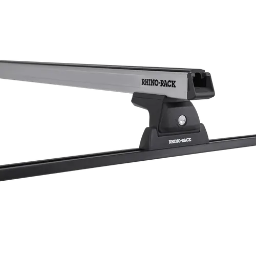 Rhino Rack Heavy Duty Rlt600 Trackmount Silver 2 Bar Roof Rack For Ford F250 4Dr Ute Crew Cab 01/08 To 12/15