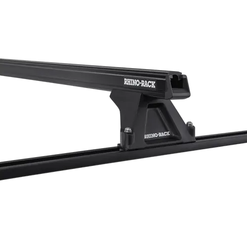Rhino Rack Heavy Duty RLTF Trackmount Black 2 Bar Roof Rack to suit TOYOTA Tarago 4dr Van Single Sliding Door (Excl. Sun Roof) 90 to 00