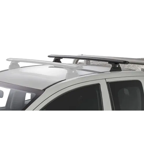 Rhino Rack Vortex Rlt600 Ditch Mount Black 1 Bar Roof Rack (Rear) For Mitsubishi Triton Gen5 Mq/Mr 2Dr Ute Extra Cab 04/15 On