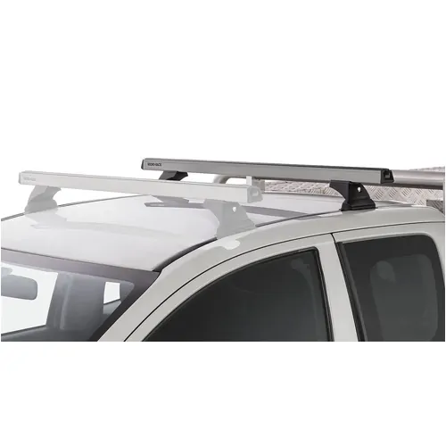 Rhino Rack Heavy Duty Rlt600 Ditch Mount Silver 1 Bar Roof Rack (Rear) For Mitsubishi Triton Gen5 Mq/Mr 2Dr Ute Extra Cab 04/15 On